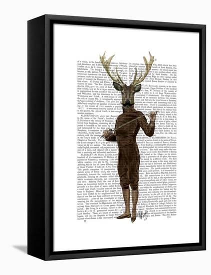 Fencing Deer Full-Fab Funky-Framed Stretched Canvas