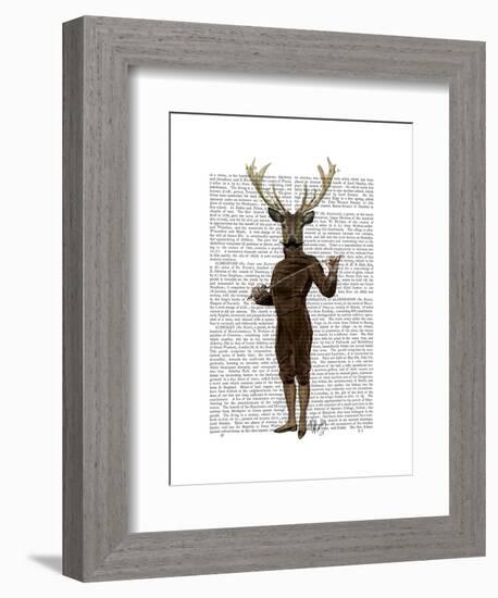 Fencing Deer Full-Fab Funky-Framed Art Print