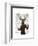 Fencing Deer Portrait-Fab Funky-Framed Art Print