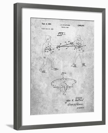 Fencing Game Patent-Cole Borders-Framed Art Print