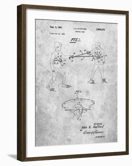 Fencing Game Patent-Cole Borders-Framed Art Print