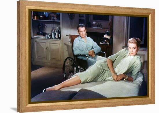 Fenetre sur cour REAR WINDOW by AlfredHitchcock with James Stewart and Grace Kelly, 1954 (photo)-null-Framed Stretched Canvas