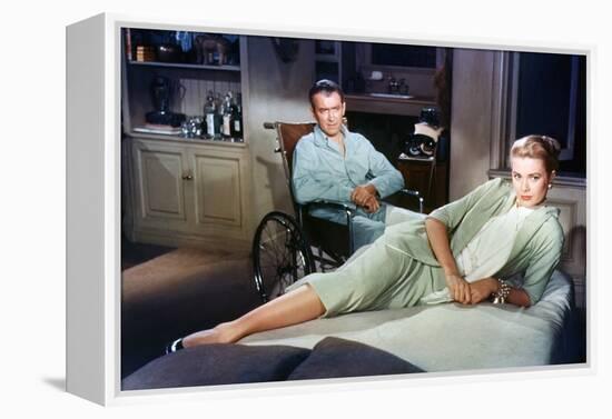 Fenetre sur cour REAR WINDOW by AlfredHitchcock with James Stewart and Grace Kelly, 1954 (photo)-null-Framed Stretched Canvas