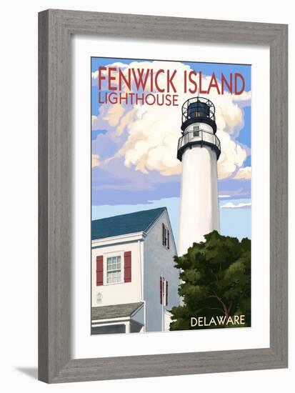 Fenwick Island, Delaware - Lighthouse-Lantern Press-Framed Art Print