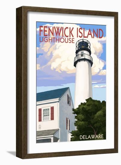 Fenwick Island, Delaware - Lighthouse-Lantern Press-Framed Art Print