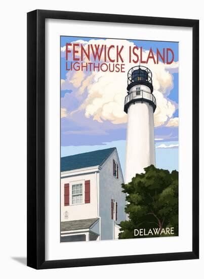 Fenwick Island, Delaware - Lighthouse-Lantern Press-Framed Art Print