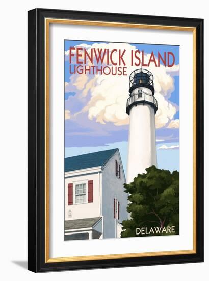 Fenwick Island, Delaware - Lighthouse-Lantern Press-Framed Art Print