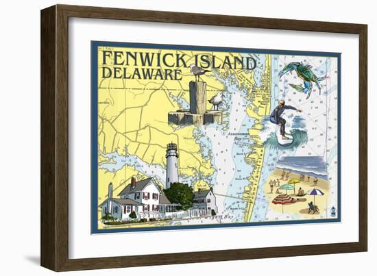 Fenwick Island, Delaware - Nautical Chart-Lantern Press-Framed Art Print