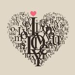 Heart Shape From Letters - Typographic Composition-feoris-Premium Giclee Print