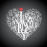 Heart Shape From Letters - Typographic Composition-feoris-Premium Giclee Print