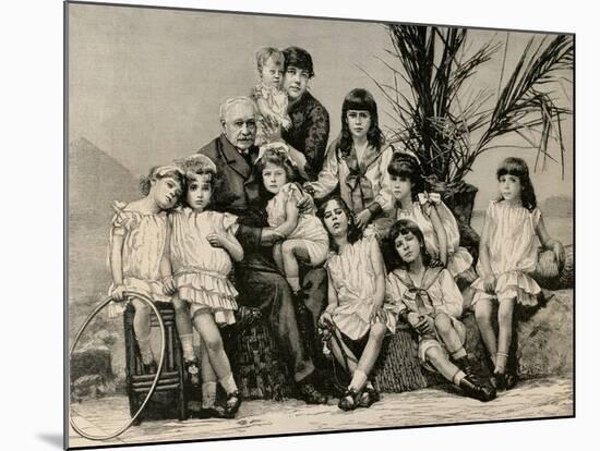 Ferdinand De Lesseps (1805-1894) with His Family, 1886-null-Mounted Giclee Print
