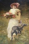 Portrait de femme au chien-Ferdinand Heilbuth-Framed Giclee Print