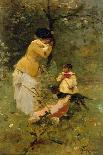 Woman and child in a landscape-Ferdinand Heilbuth-Giclee Print