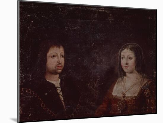 Ferdinand Ii of Aragon and Isabella I of Castile-Spanish School-Mounted Giclee Print