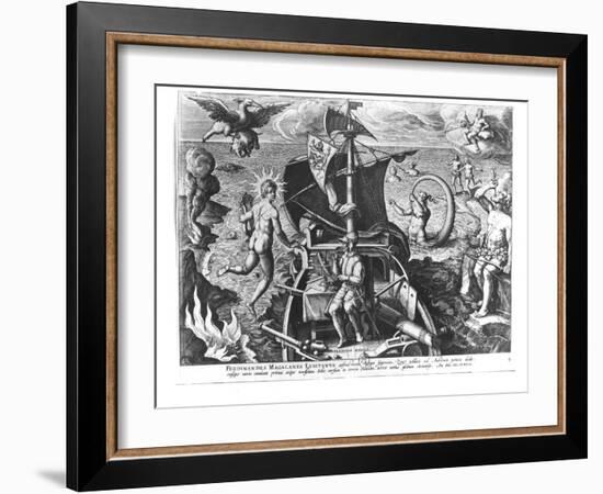 Ferdinand Magellan (circa 1480-1521) on Board His Caravel, 1522-Jan van der Straet-Framed Giclee Print