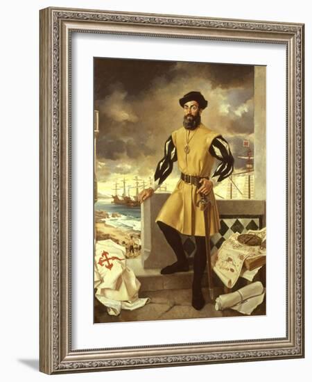 Ferdinand Magellan, Portuguese Navigator who Circumnavigated the Globe-Antonio Menendez-Framed Giclee Print
