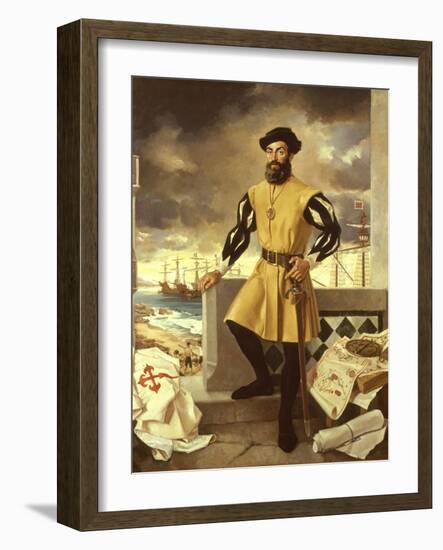 Ferdinand Magellan, Portuguese Navigator who Circumnavigated the Globe-Antonio Menendez-Framed Giclee Print