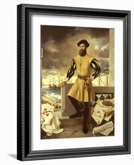 Ferdinand Magellan, Portuguese Navigator who Circumnavigated the Globe-Antonio Menendez-Framed Giclee Print