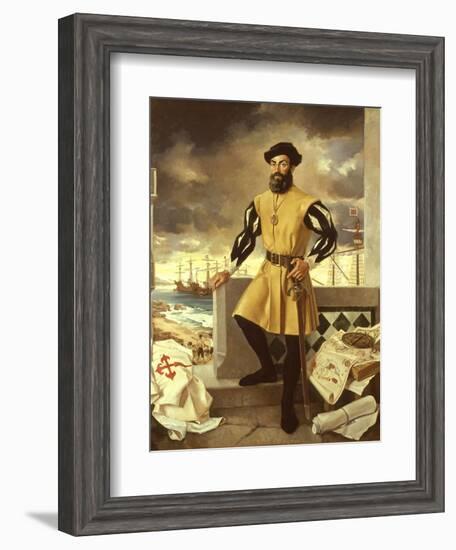 Ferdinand Magellan, Portuguese Navigator who Circumnavigated the Globe-Antonio Menendez-Framed Giclee Print