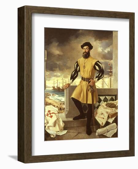 Ferdinand Magellan, Portuguese Navigator who Circumnavigated the Globe-Antonio Menendez-Framed Giclee Print