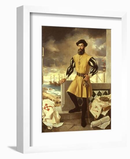 Ferdinand Magellan, Portuguese Navigator who Circumnavigated the Globe-Antonio Menendez-Framed Giclee Print