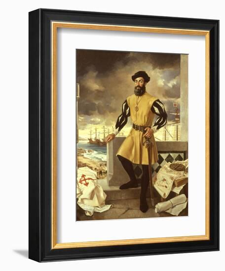 Ferdinand Magellan, Portuguese Navigator who Circumnavigated the Globe-Antonio Menendez-Framed Giclee Print