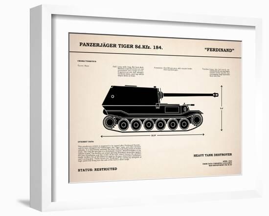 Ferdinand Tank Destroyer-Mark Rogan-Framed Art Print