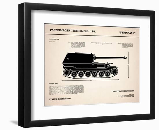 Ferdinand Tank Destroyer-Mark Rogan-Framed Premium Giclee Print