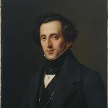 Portrait of Felix Mendelssohn, Duesseldorf, 1834-35-Ferdinand Theodor Hildebrandt-Framed Giclee Print