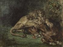 Lion Dévorant Un Cheval (Lion Devouring a Horse), C. 1844 (Watercolor, Bodycolor Oand Gum Arabic Wi-Ferdinand Victor Eugene Delacroix-Giclee Print