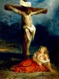 Saint Mary Magdalene at the Foot of the Cross, 1829 (Oil on Canvas)-Ferdinand Victor Eugene Delacroix-Giclee Print