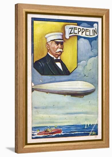 Ferdinand Von Zeppelin with Airship-null-Framed Premier Image Canvas