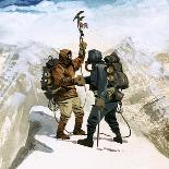 Hillary and Tensing Reach the Summit of Mount Everest-Ferdinando Tacconi-Giclee Print