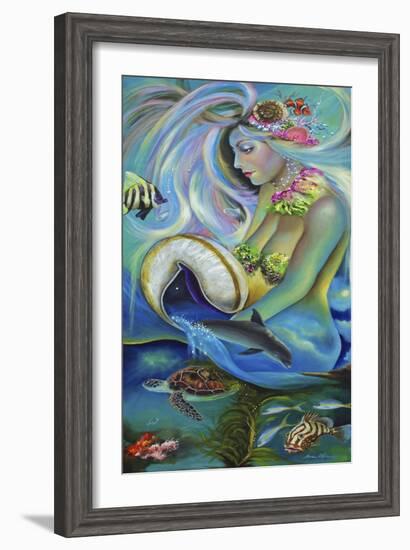 Fergierina the Mermaid-Sue Clyne-Framed Giclee Print