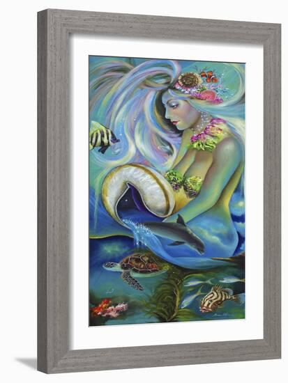 Fergierina the Mermaid-Sue Clyne-Framed Giclee Print