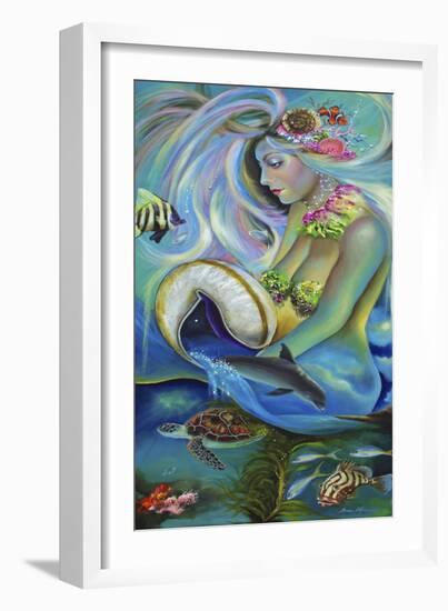 Fergierina the Mermaid-Sue Clyne-Framed Giclee Print