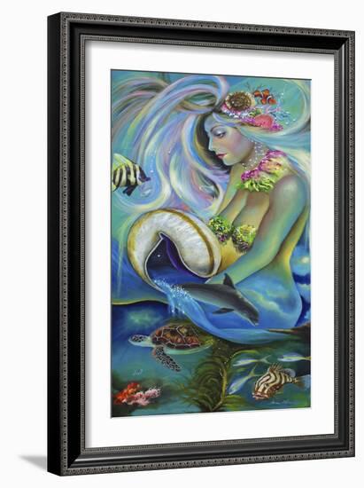 Fergierina the Mermaid-Sue Clyne-Framed Giclee Print