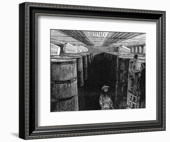 Fermenting Cellar in an American Brewery, 1885-null-Framed Giclee Print