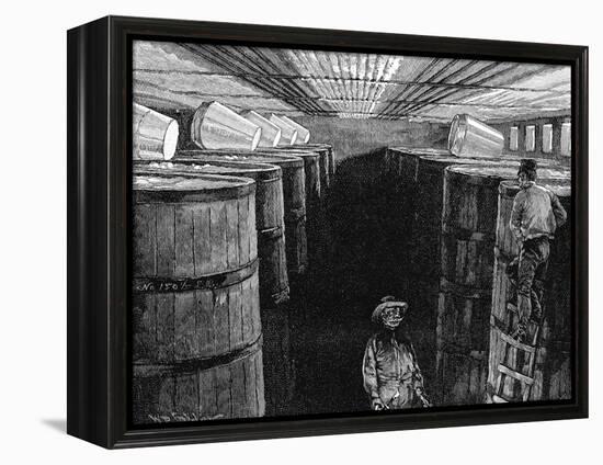 Fermenting Cellar in an American Brewery, 1885-null-Framed Premier Image Canvas