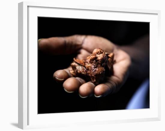 Fermenting Cocoa Beans at the Aqua Izé Cocoa Plant in Saotomé and Principé-Camilla Watson-Framed Photographic Print