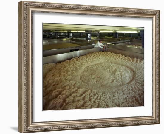 Fermenting vessels at Tetley's brewery, Leeds, West Yorkshire, 1968-Michael Walters-Framed Photographic Print