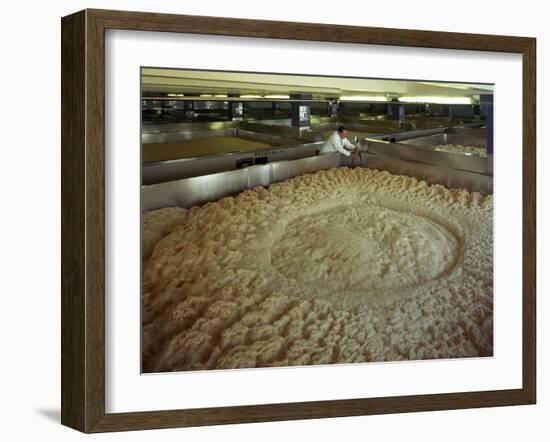 Fermenting vessels at Tetley's brewery, Leeds, West Yorkshire, 1968-Michael Walters-Framed Photographic Print