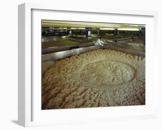 Fermenting vessels at Tetley's brewery, Leeds, West Yorkshire, 1968-Michael Walters-Framed Photographic Print