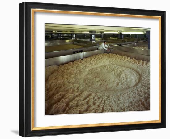 Fermenting vessels at Tetley's brewery, Leeds, West Yorkshire, 1968-Michael Walters-Framed Photographic Print