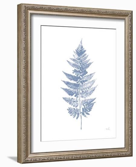 Fern Print I Blue No Shiplap-Moira Hershey-Framed Art Print