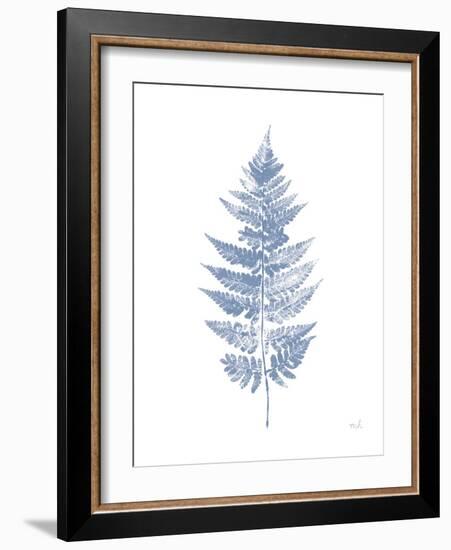 Fern Print I Blue No Shiplap-Moira Hershey-Framed Art Print