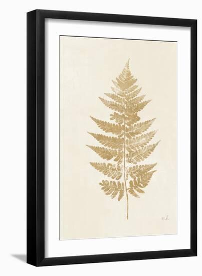 Fern Print I Gold No Shiplap-Moira Hershey-Framed Art Print