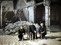 Three Children Playing with Bowling Pins at the Place Drouet d'Erlon, Reims, Marne, France, 1917-Fernand Cuville-Giclee Print