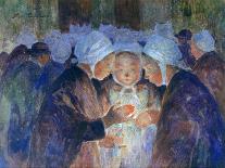 Young People from Breton before a Procession, C1884-1930-Fernand Loyen du Puigaudeau-Giclee Print