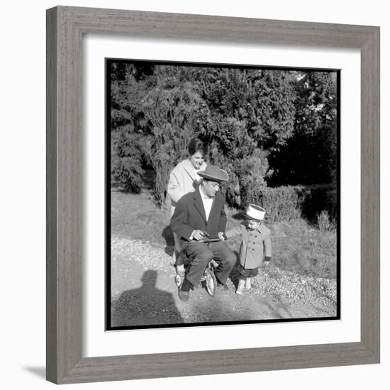 Fernand Raynaud with His Wife Renée and His Son Pascal-Marcel DR-Framed Photographic Print